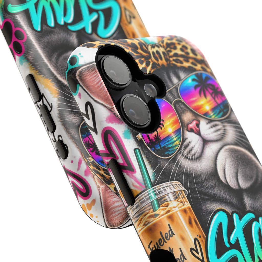 Phone Case — "Stay Pawsitive" Cat Impact-Resistant Case
