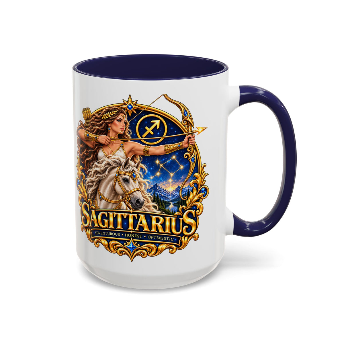 Sagittarius Accent Coffee Mug — Zodiac Archer Design (11/15oz)