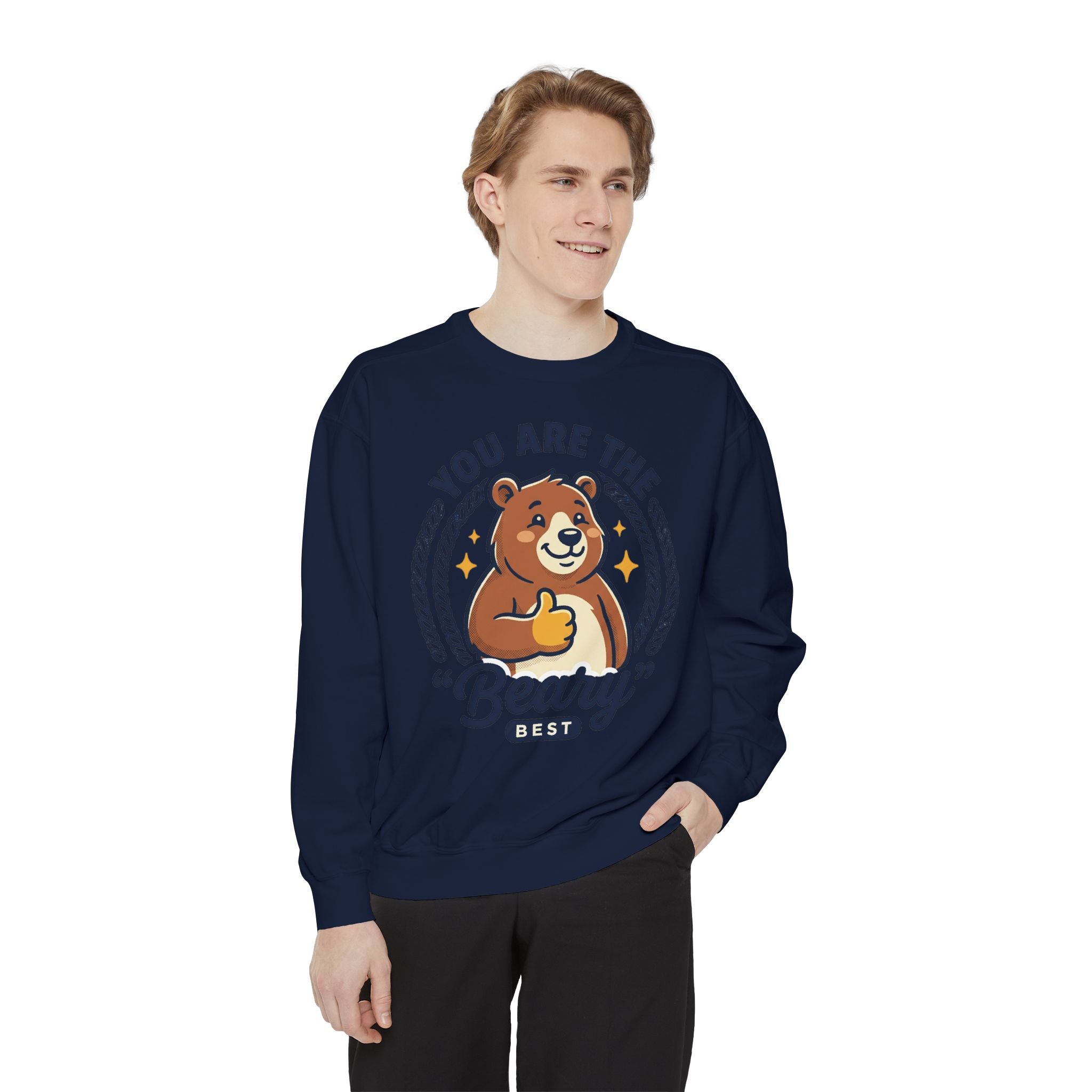 You Are The Beary Best Sweatshirt — Cute Thumbs-Up Bear Graphic