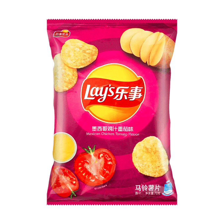 Lays Mexican Tomato Chicken Potato Chips 2.46oz - Asian Snacks Chinese Flavor Imported Crisps