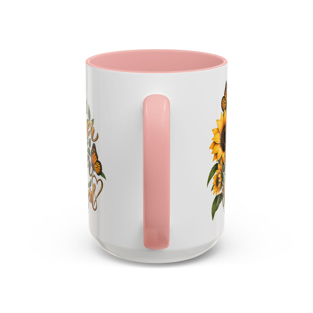 Inspirational Sunflower Coffee Mug — "You Are Stronger, Brighter, More Loved" Accent Mug