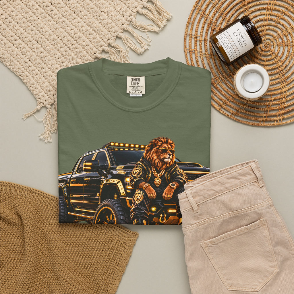 Lion Truck Graphic T-Shirt — Bold Off‑Road Crew Tee