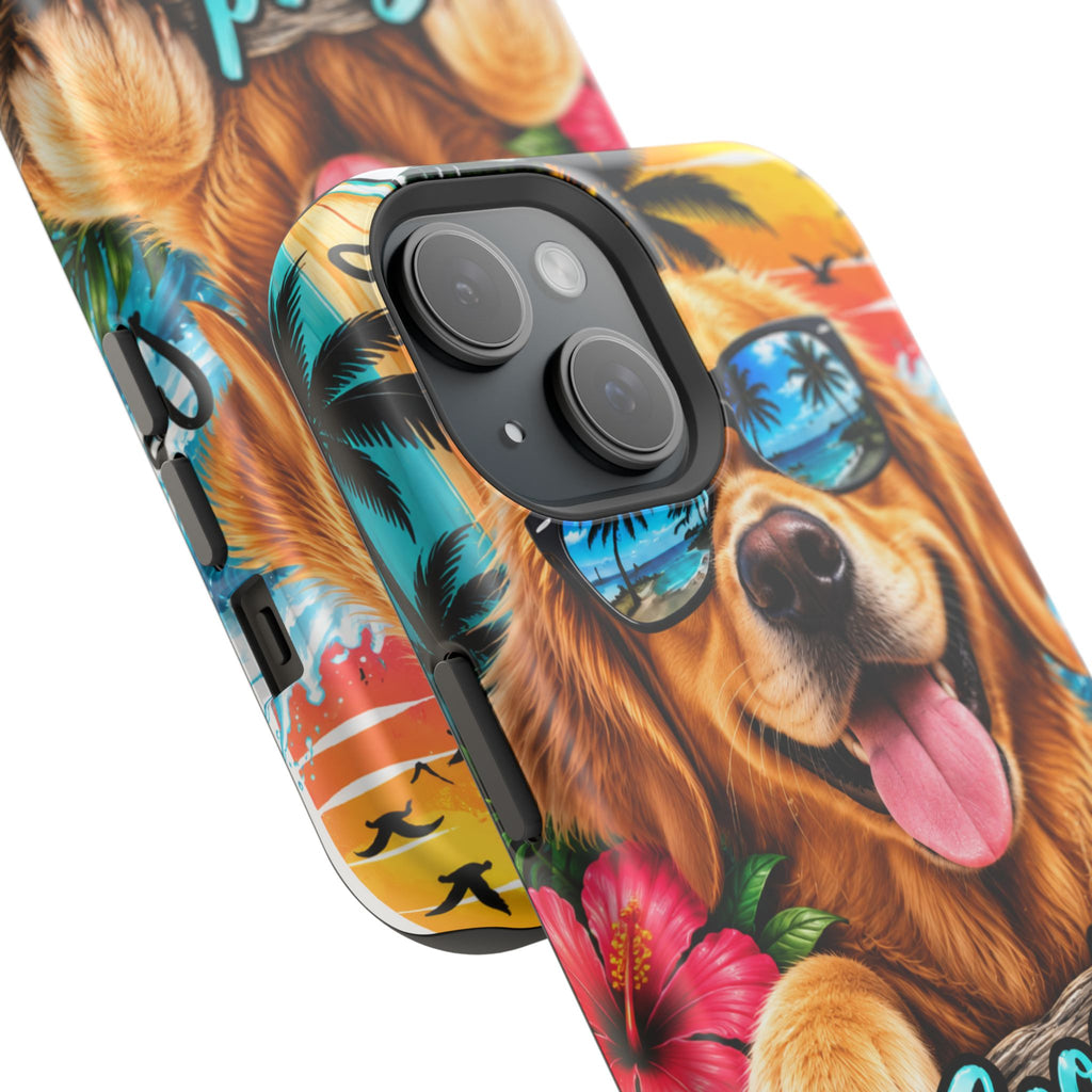 Phone Case — 'Good Vibes Only' Tropical Dog Impact-Resistant Case