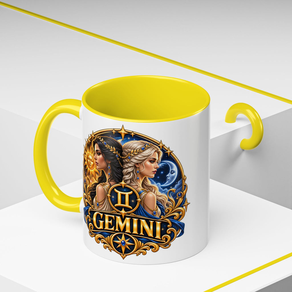 Gemini Zodiac Coffee Mug — Gemini Sign Astrology Accent Mug (11/15oz)
