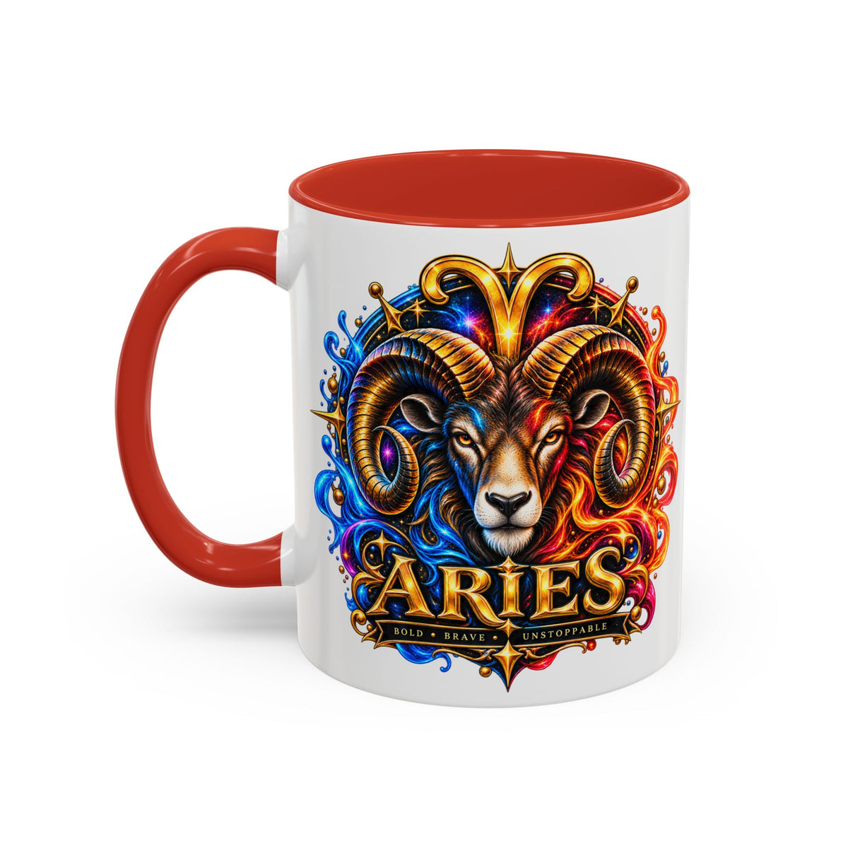 Aries Zodiac Coffee Mug — Colorful Ram Astrology Accent Mug (11/15oz)