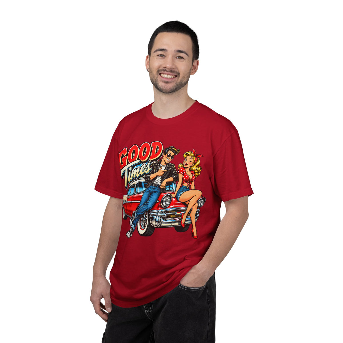 Good Times Retro Car Tee — Vintage 1950s Rockabilly Graphic T‑Shirt