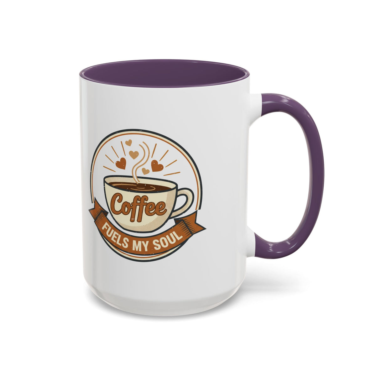 Coffee Mug - "Coffee Fuels My Soul" Accent Ceramic Mug (11/15oz)