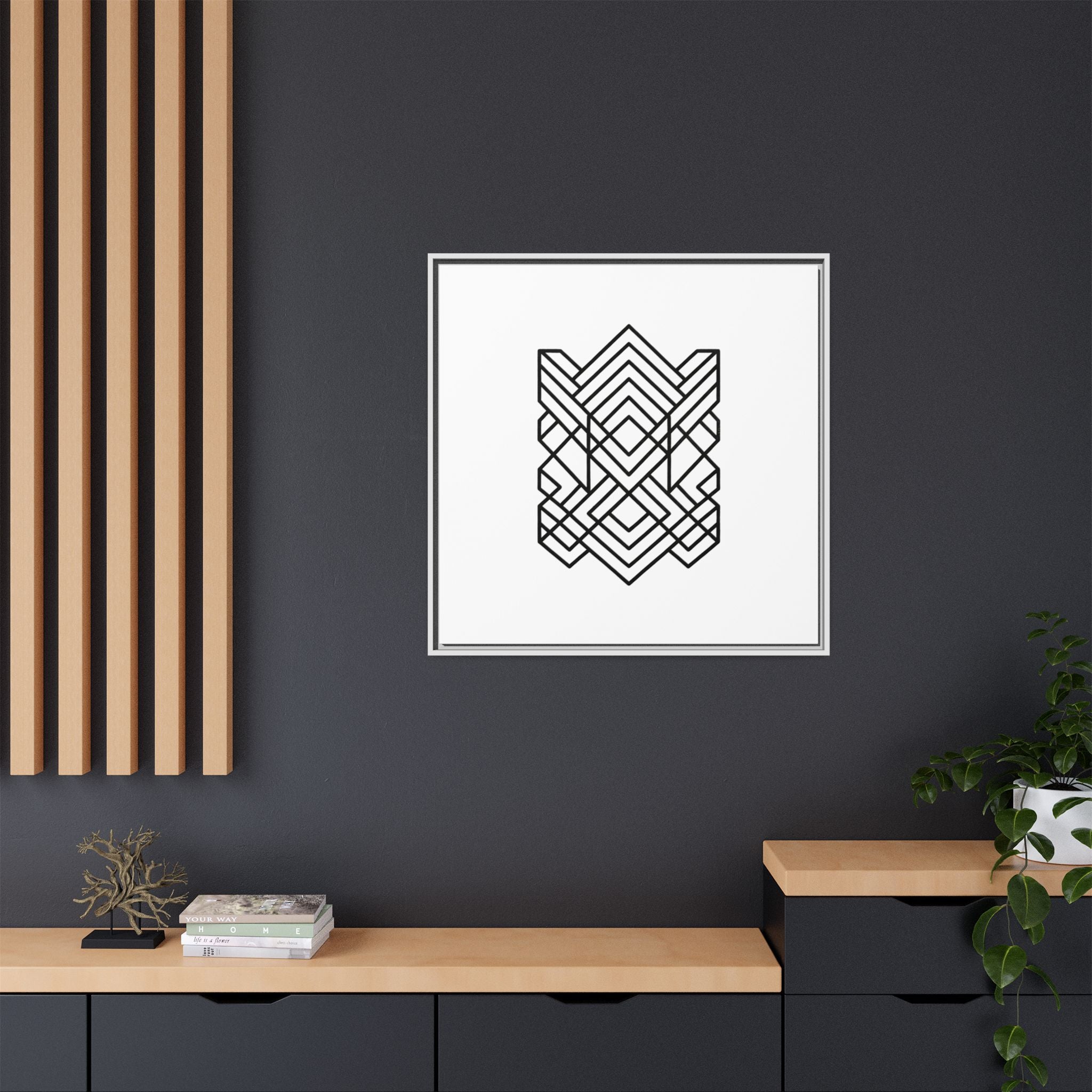 Framed Geometric Art Canvas