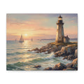 Seaside Lighthouse Sunset Canvas Print