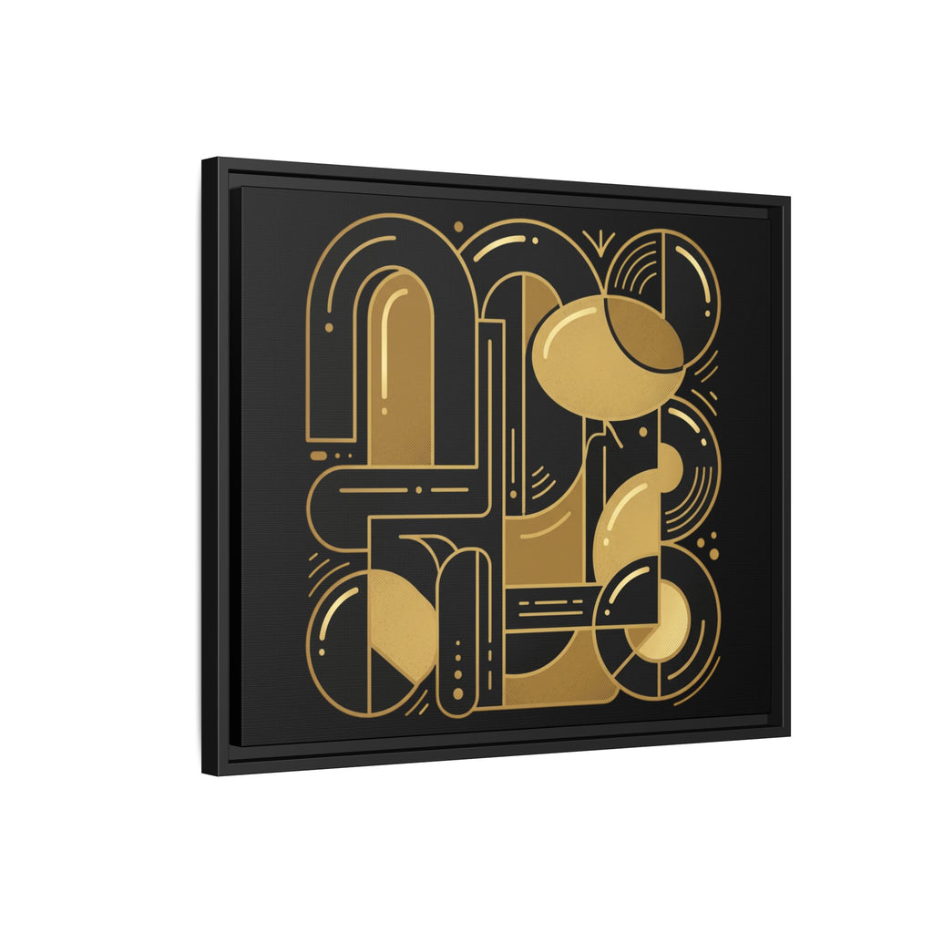 Gold Geometric Art Print — Framed Matte Canvas