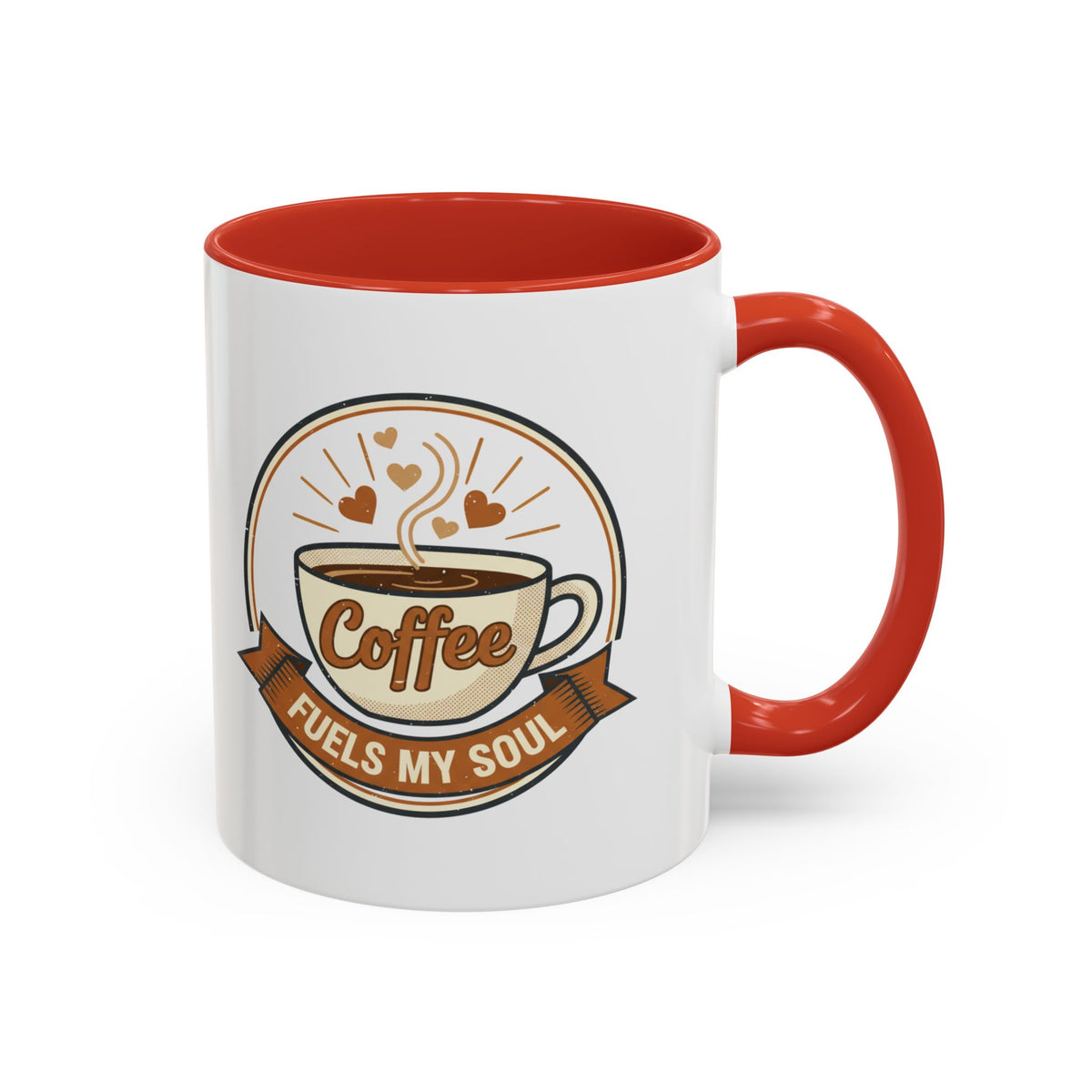 Coffee Mug - "Coffee Fuels My Soul" Accent Ceramic Mug (11/15oz)