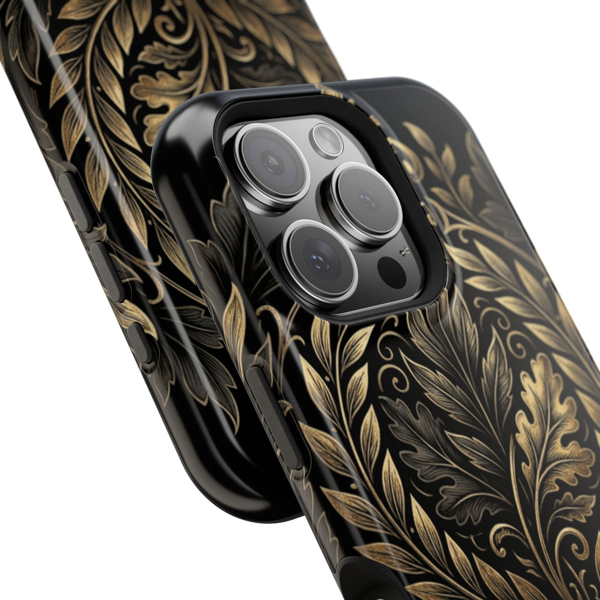 Baroque Gold Leaf Phone Case — Impact-Resistant Protective Cover