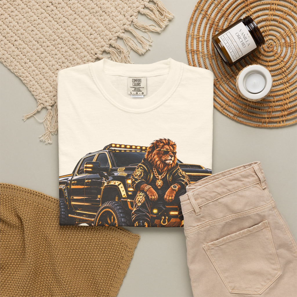 Lion Truck Graphic T-Shirt — Bold Off‑Road Crew Tee