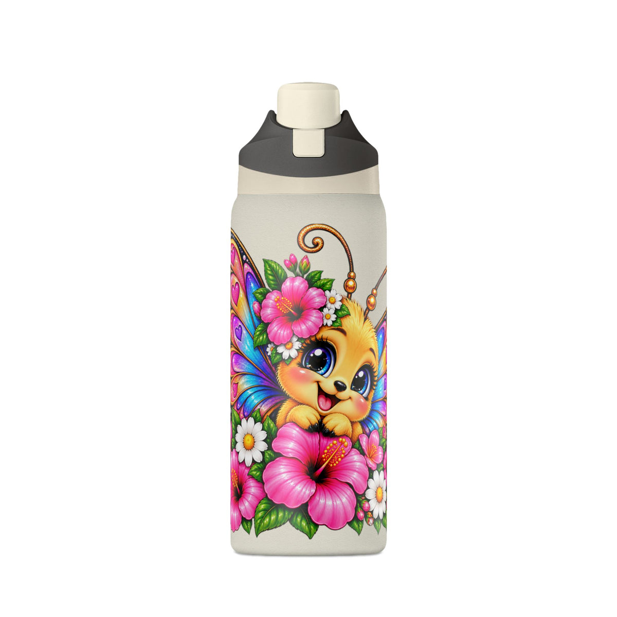 Floral Butterfly Insulated Water Bottle 32oz