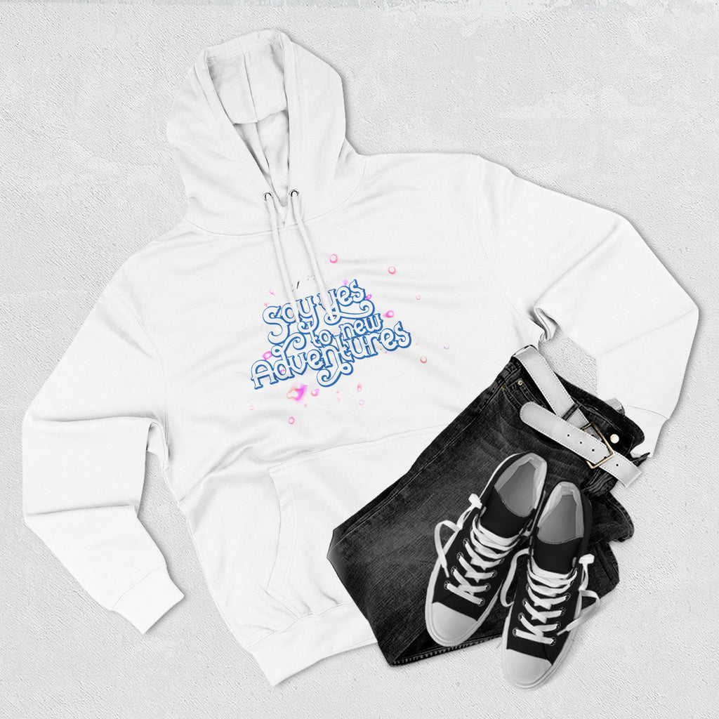 Hoodie — 'Say yes to New Adventures' Pastel Graphic Fleece Hoodie