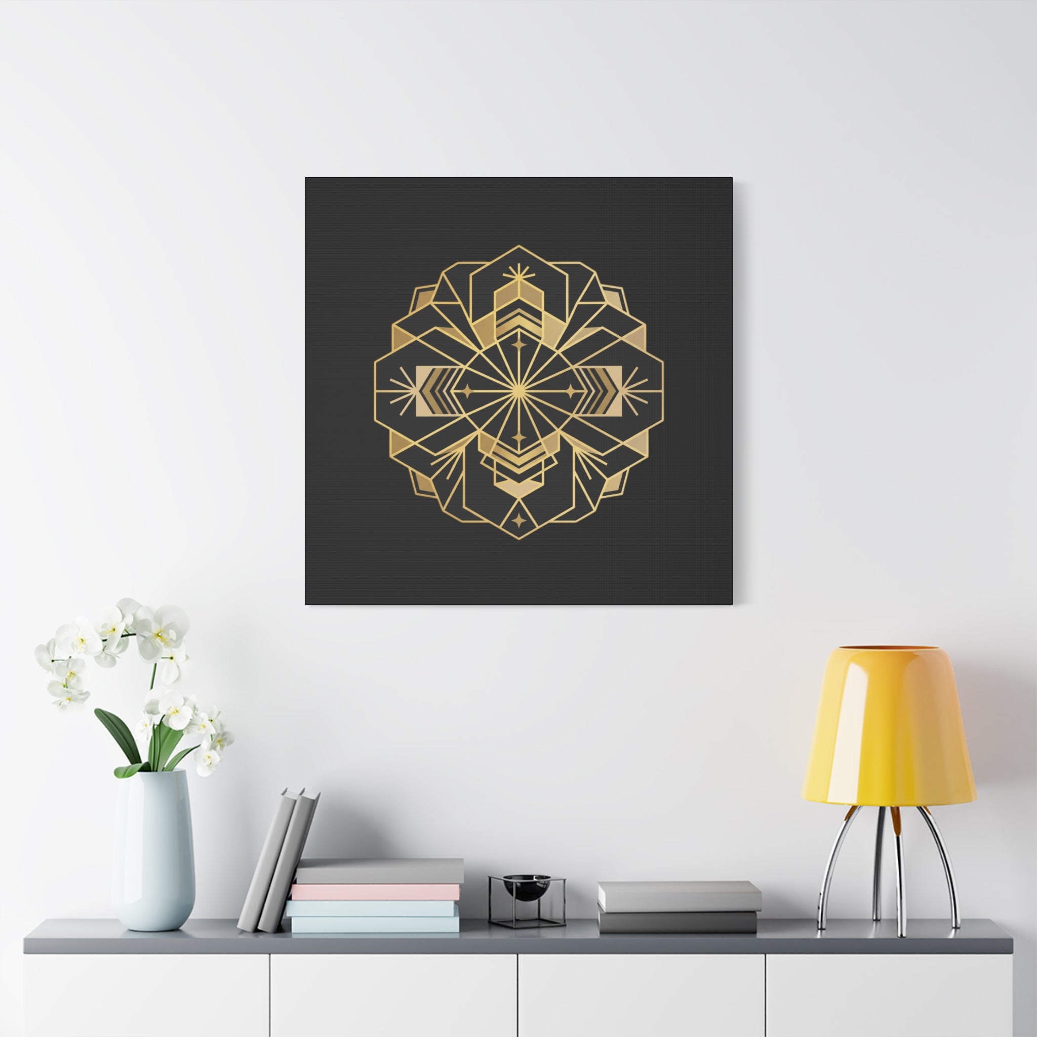 Gold Geometric Mandala Canvas