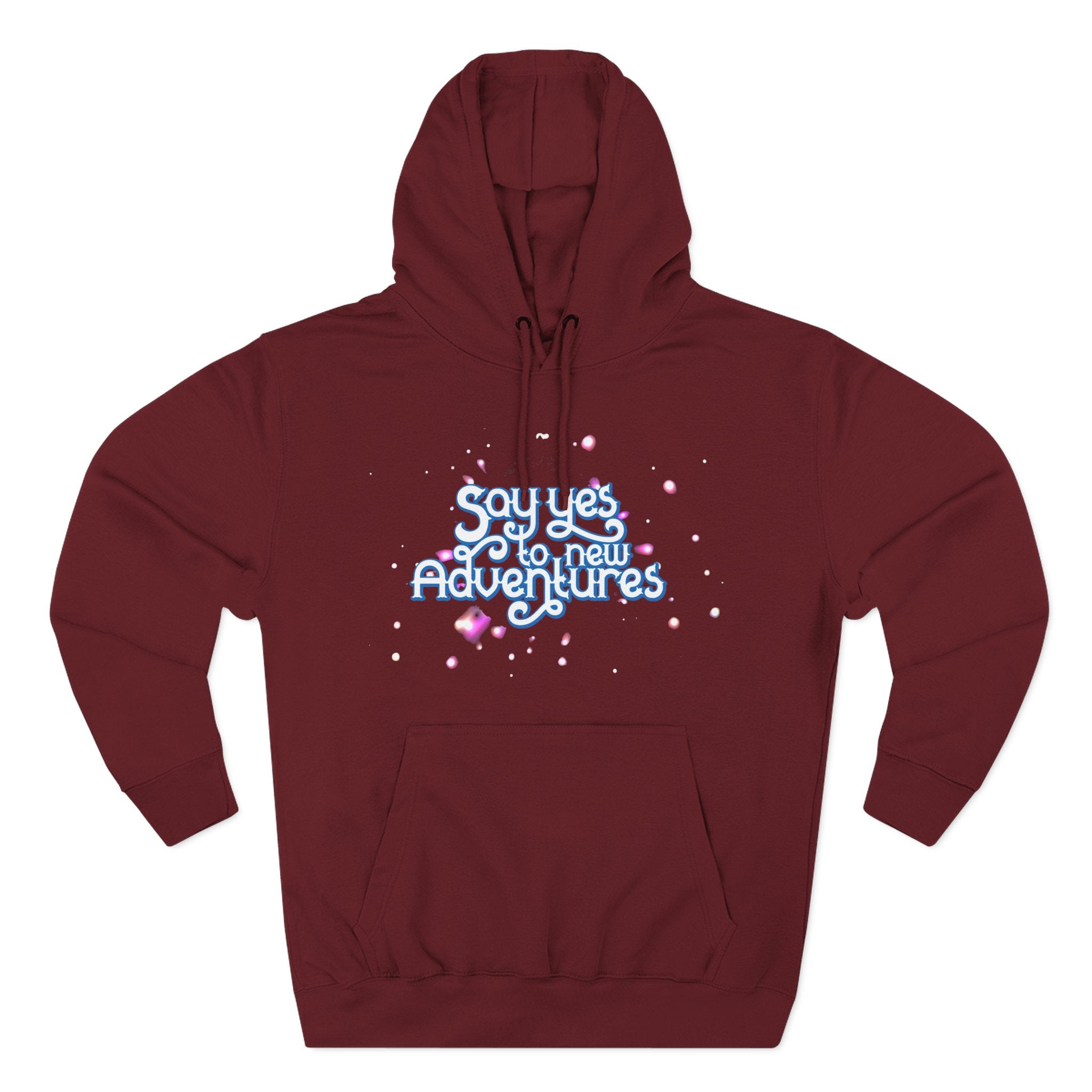 Hoodie — 'Say yes to New Adventures' Pastel Graphic Fleece Hoodie