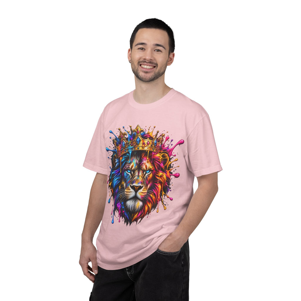 Color Splash Lion Tee — Regal Crown Graphic T-Shirt