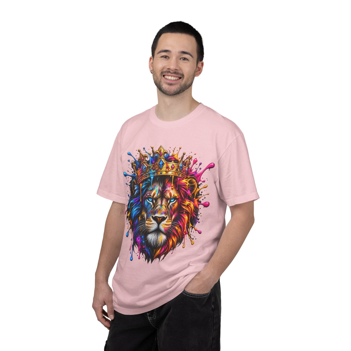 Color Splash Lion Tee — Regal Crown Graphic T-Shirt