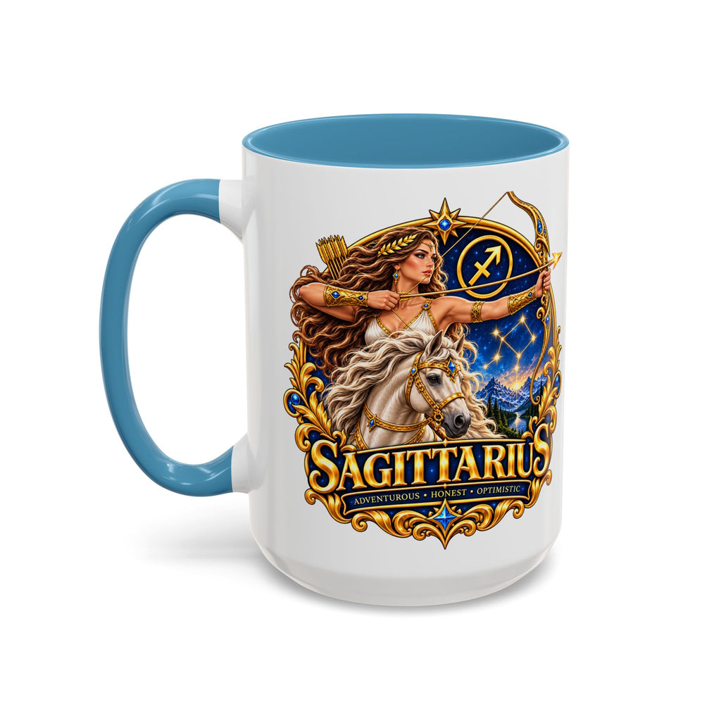 Sagittarius Accent Coffee Mug — Zodiac Archer Design (11/15oz)