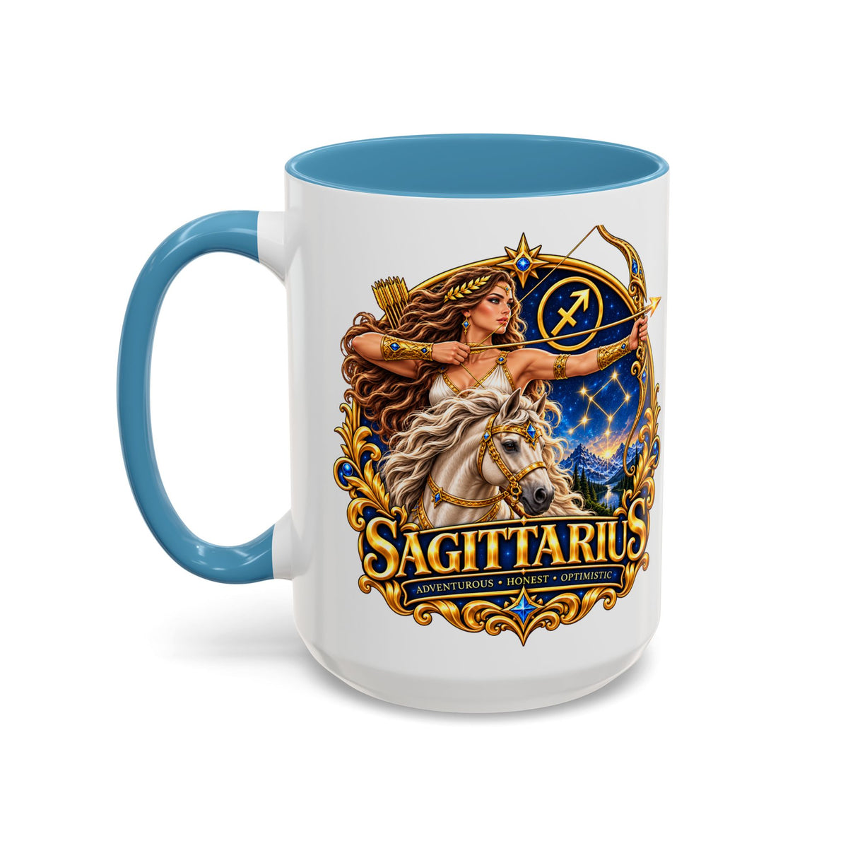 Sagittarius Accent Coffee Mug — Zodiac Archer Design (11/15oz)