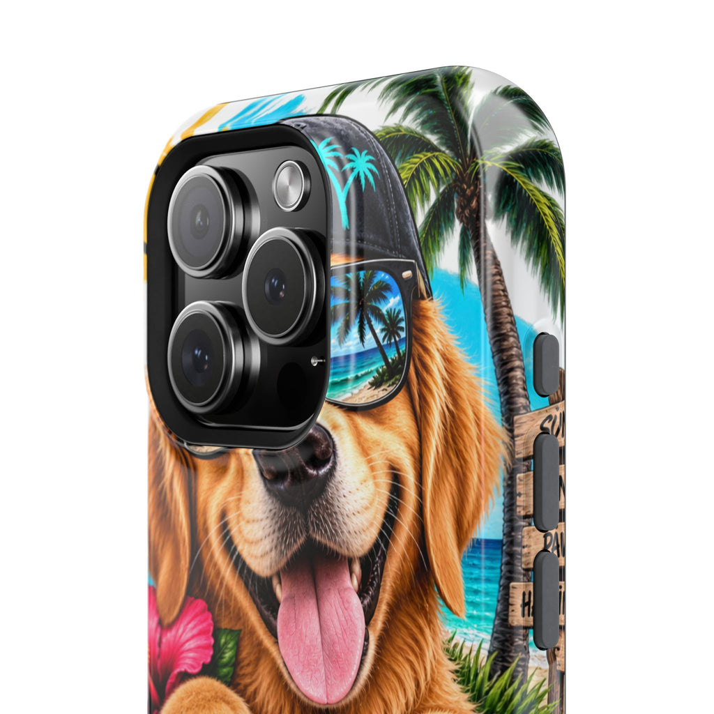 Impact-Resistant Phone Case — "Life Is Better With a Dog" Tropical Dog Design