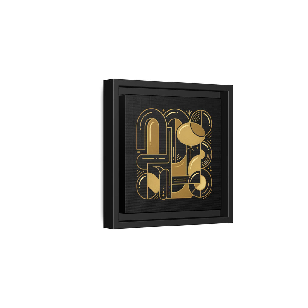 Gold Geometric Art Print — Framed Matte Canvas