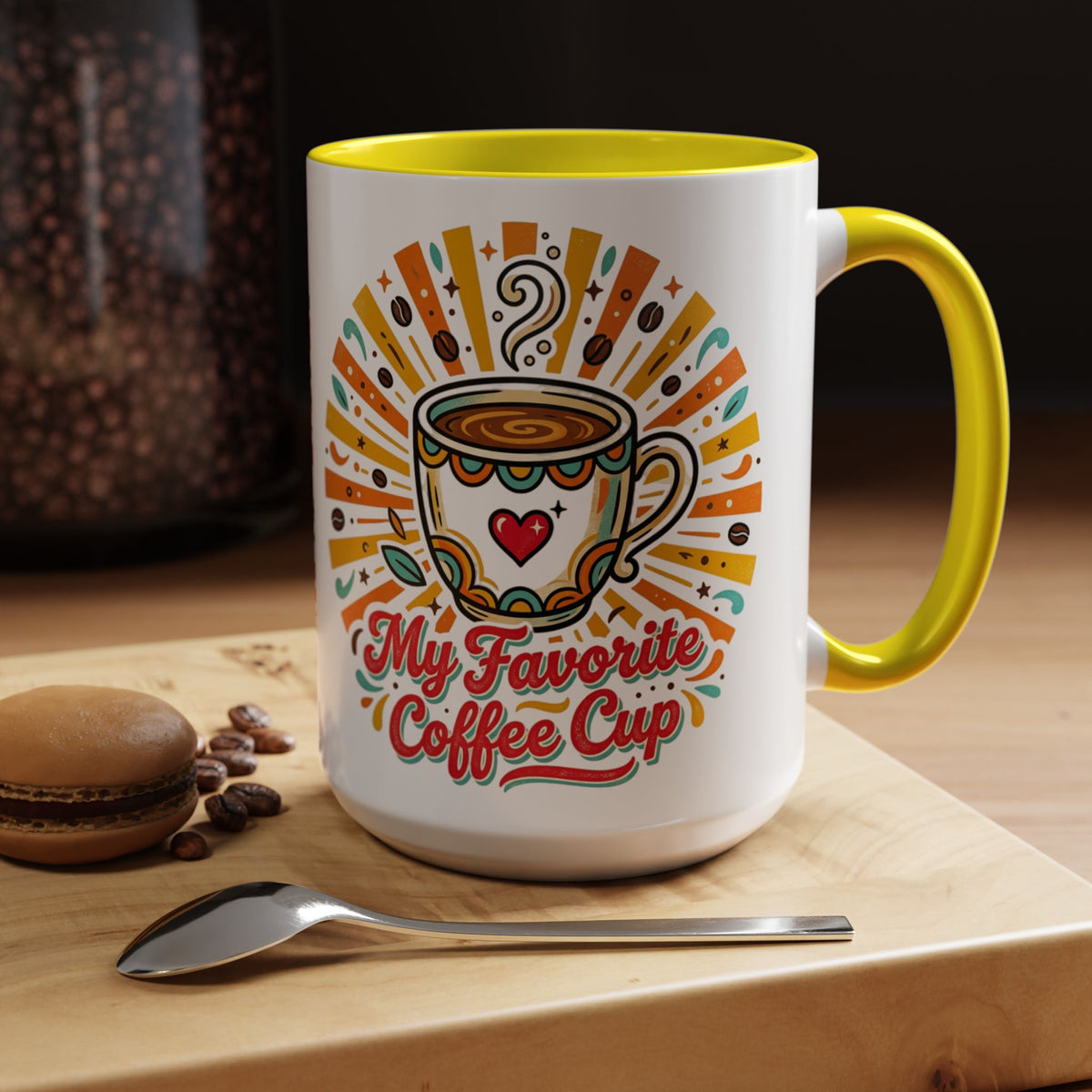 My Favorite Coffee Cup Accent Mug — Colorful Ceramic Coffee Mug (11/15oz)