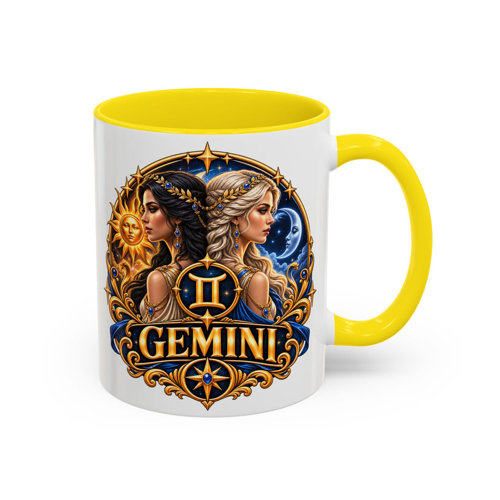 Gemini Zodiac Coffee Mug — Gemini Sign Astrology Accent Mug (11/15oz)