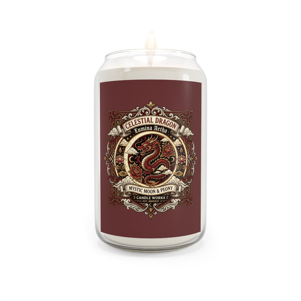 Celestial Dragon Scented Soy Candle — Mystic Moon & Peony, 13.75 oz