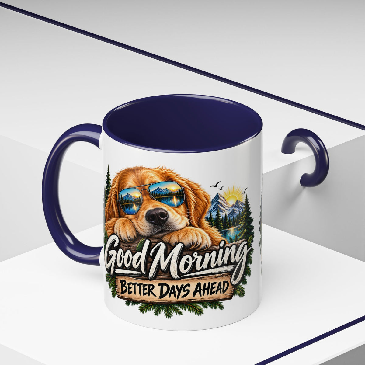 Good Morning Dog Coffee Mug — 'Good Morning, Better Days Ahead' Accent Mug