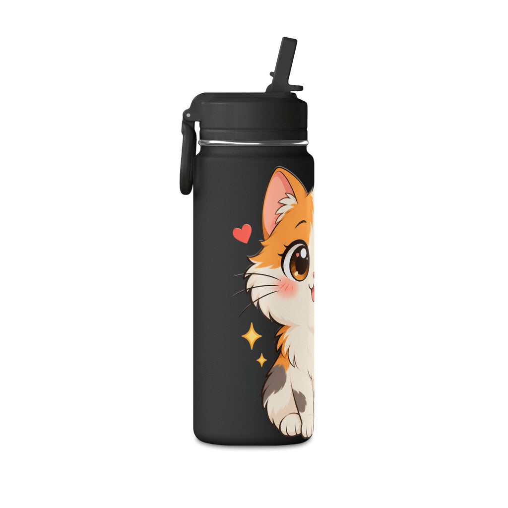 Cute Calico Cat Water Bottle, 20oz
