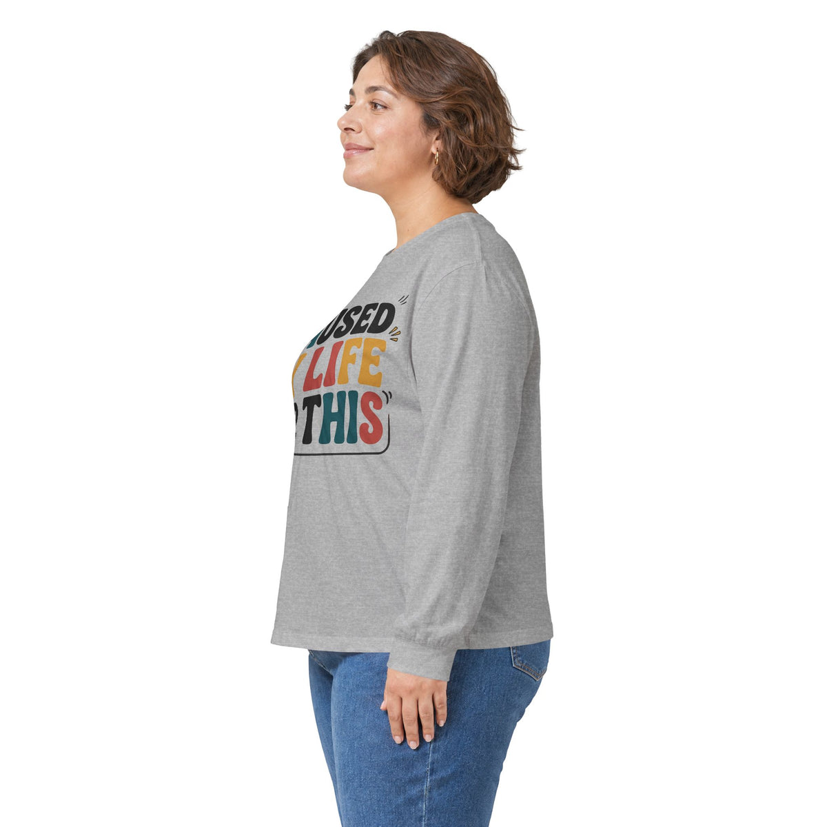 Long Sleeve Tee — "I Paused My Life For This" Retro Graphic