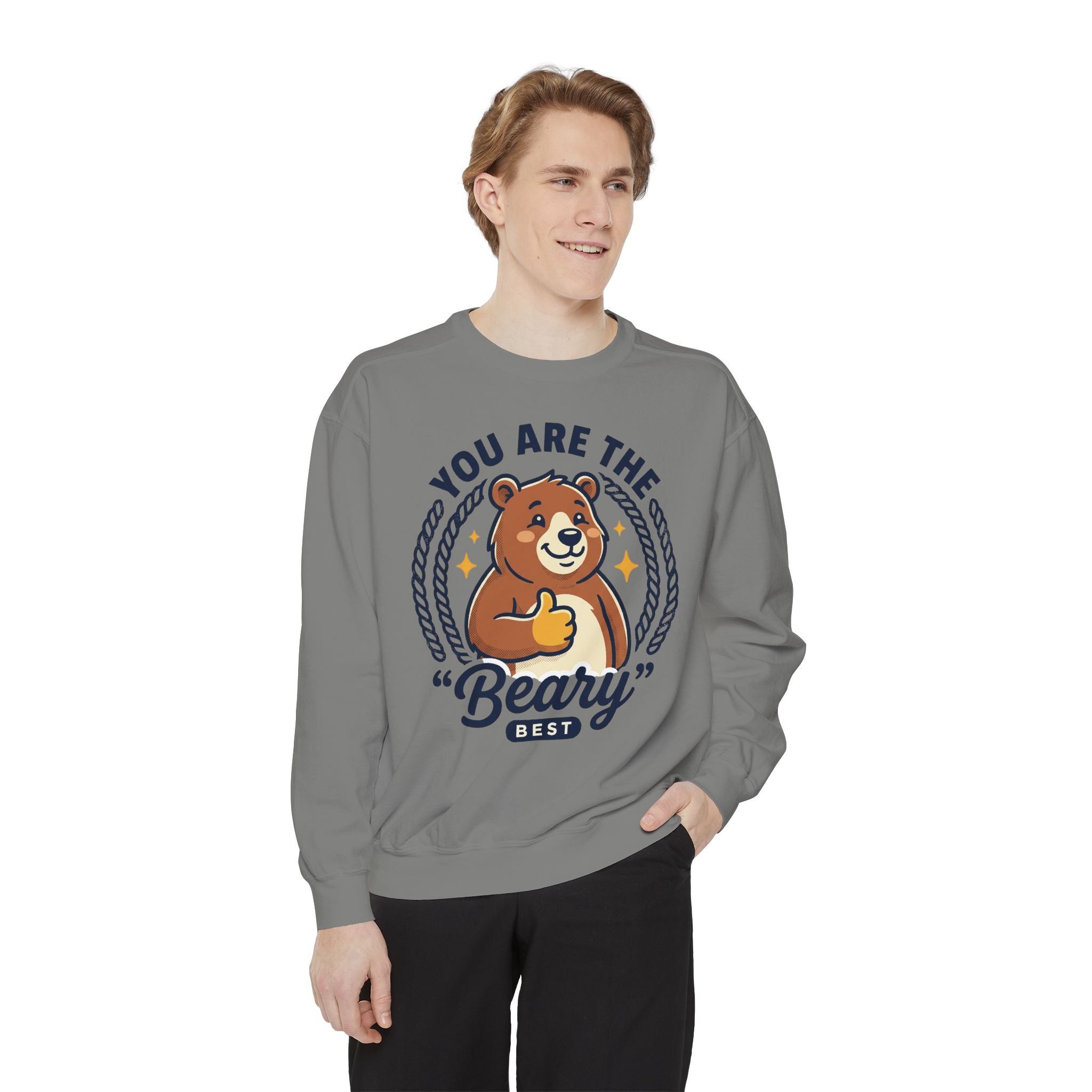 You Are The Beary Best Sweatshirt — Cute Thumbs-Up Bear Graphic