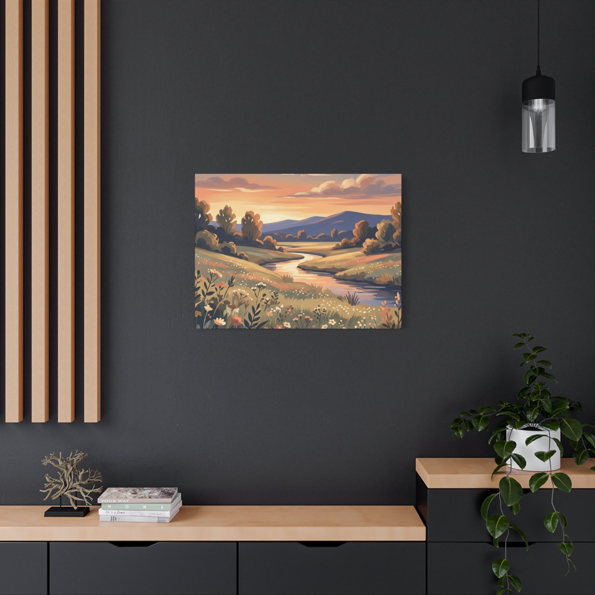 Sunset Meadow Canvas Wall Art