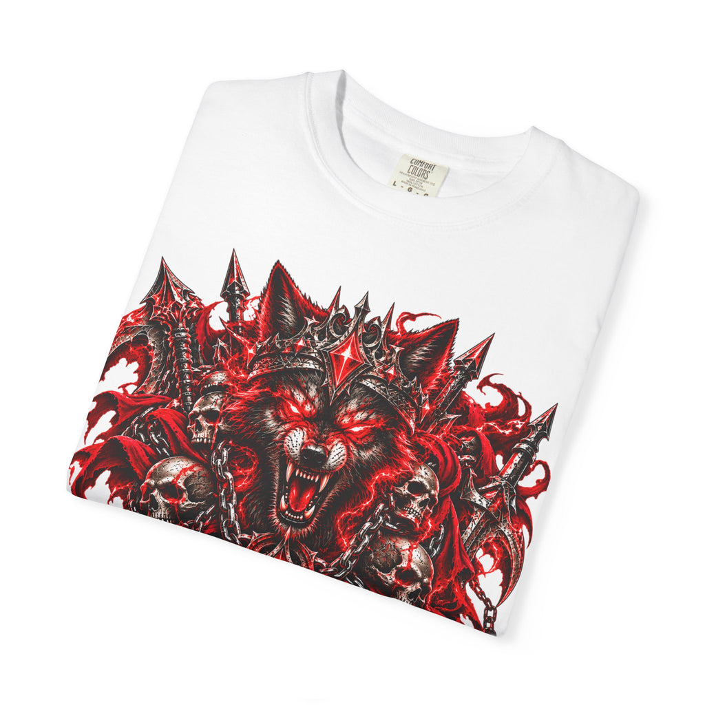 Wolf Skull T-Shirt — Red Gothic Horror Graphic Tee