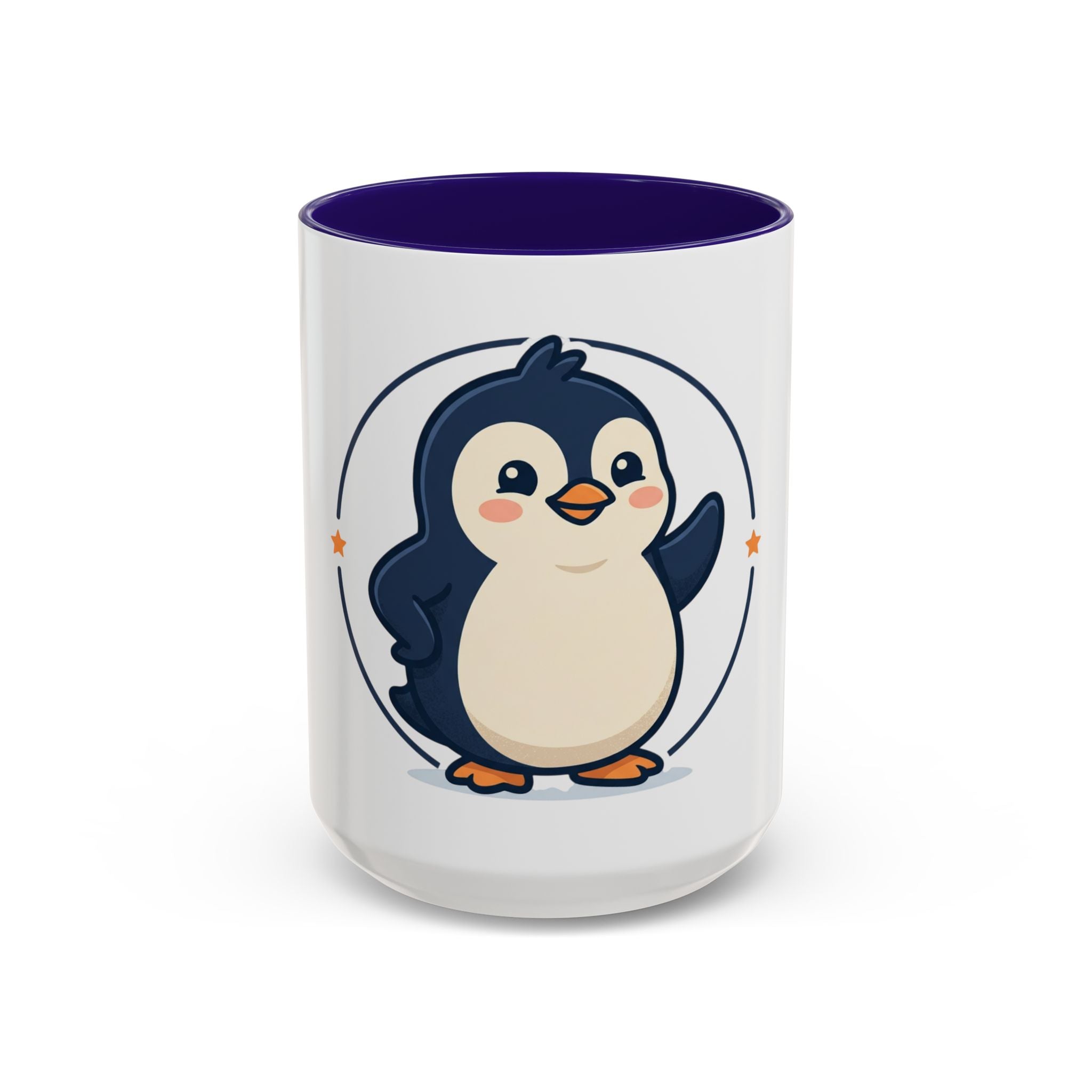 Cute Waving Penguin Mug | 11oz or 15oz Colorful Ceramic