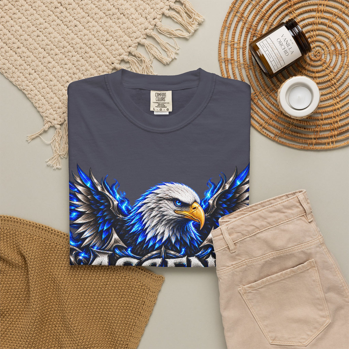 Ascend Eagle T-Shirt — Bold Blue Eagle Graphic Tee