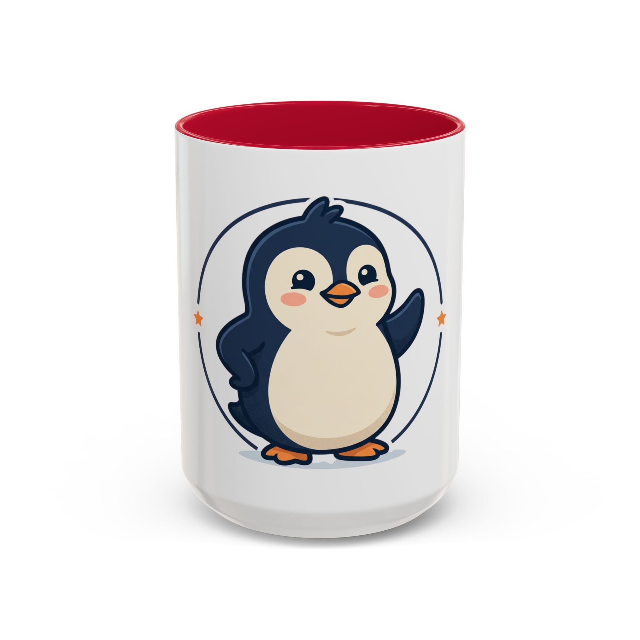 Cute Waving Penguin Mug | 11oz or 15oz Colorful Ceramic