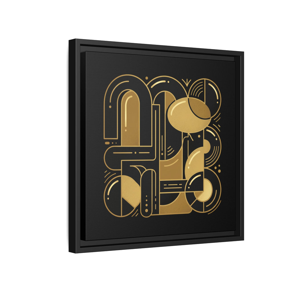 Gold Geometric Art Print — Framed Matte Canvas