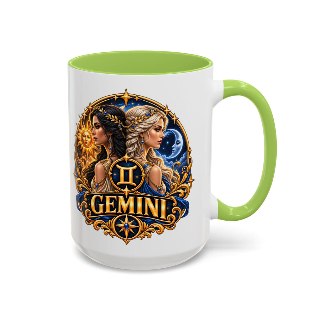 Gemini Zodiac Coffee Mug — Gemini Sign Astrology Accent Mug (11/15oz)