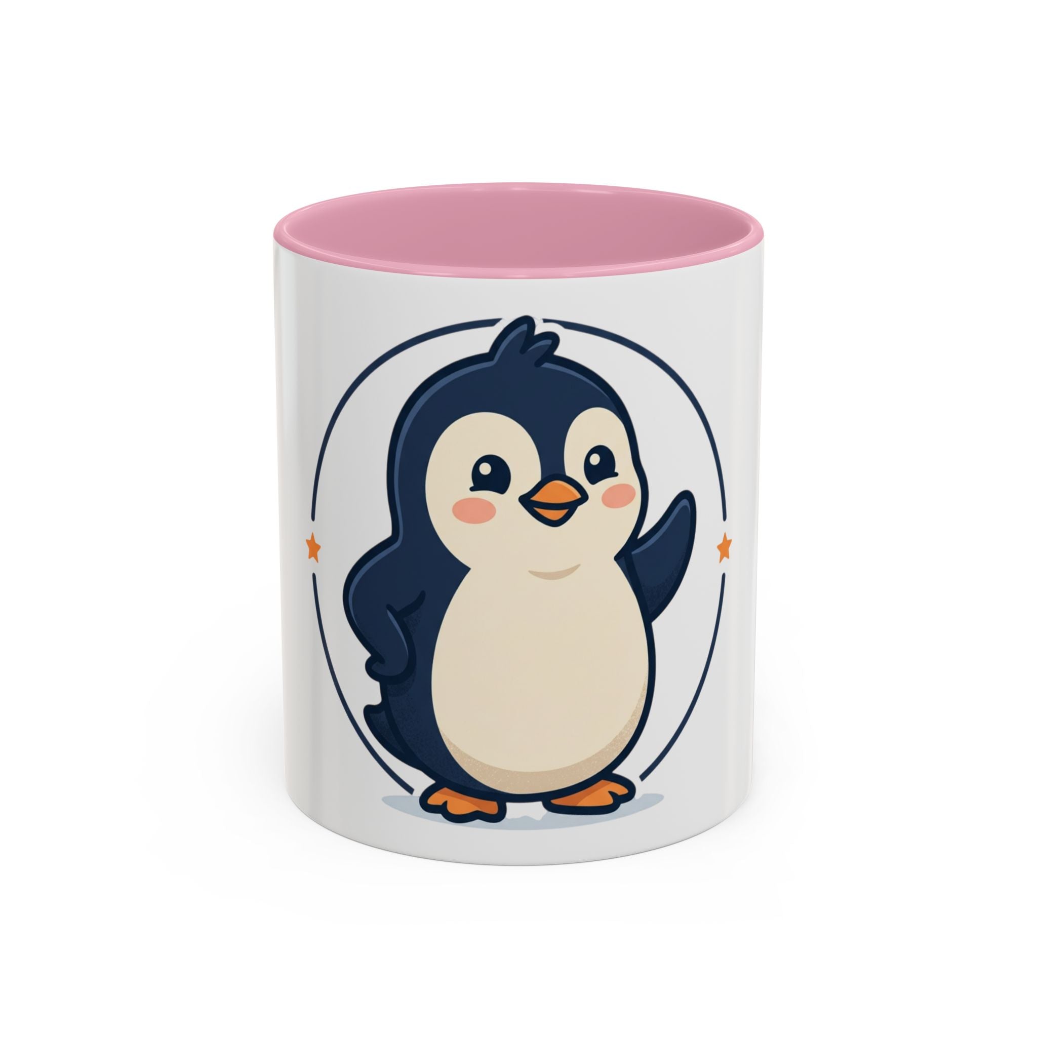 Cute Waving Penguin Mug | 11oz or 15oz Colorful Ceramic