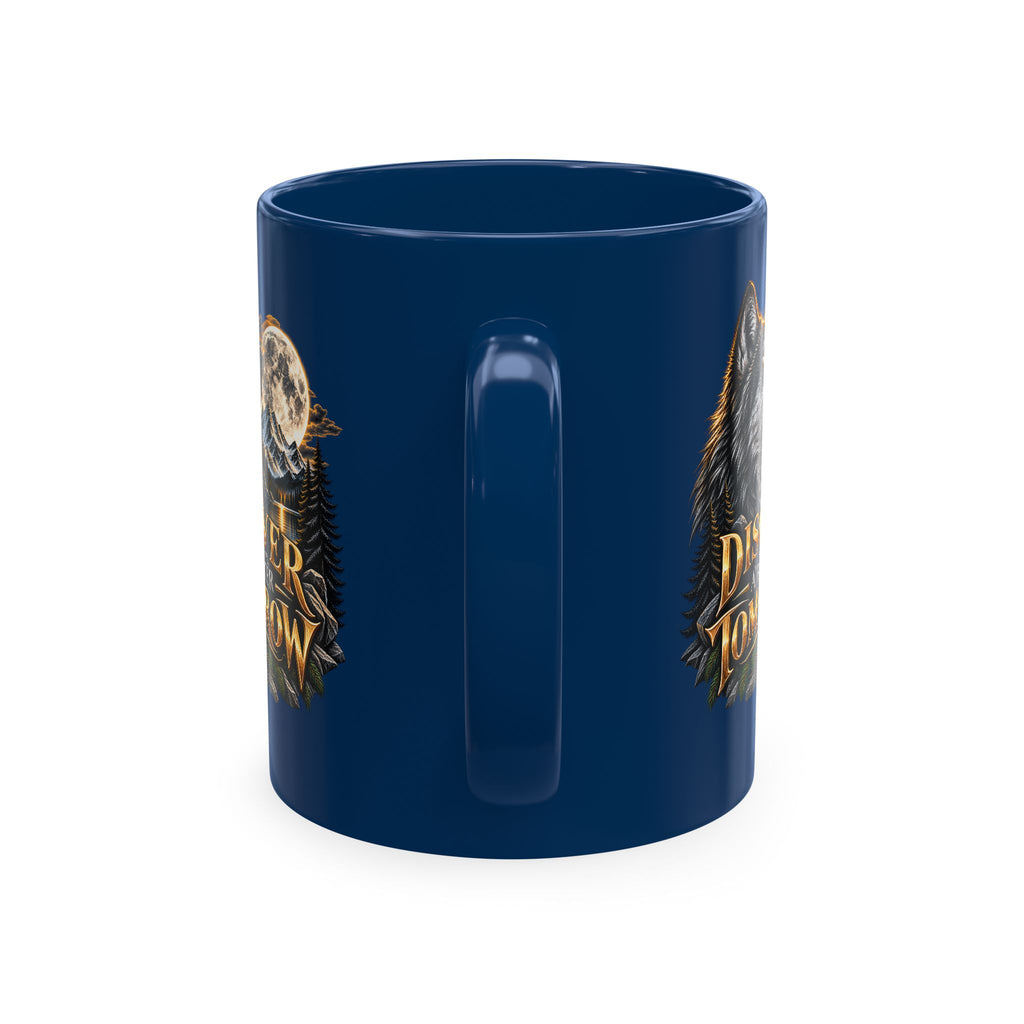 Discover Tomorrow Ceramic Mug — Howling Wolf & Moon Coffee Cup