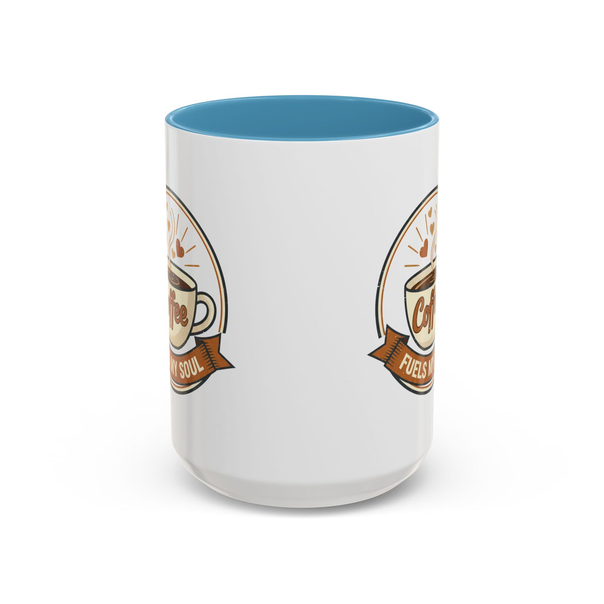 Coffee Mug - "Coffee Fuels My Soul" Accent Ceramic Mug (11/15oz)