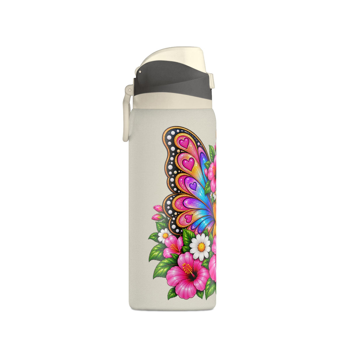 Floral Butterfly Insulated Water Bottle 32oz