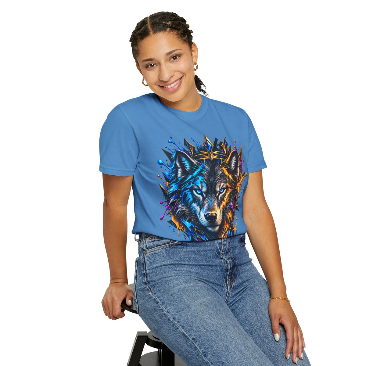 Wolf Head Graphic T-Shirt — Colorful Splash Art Tee