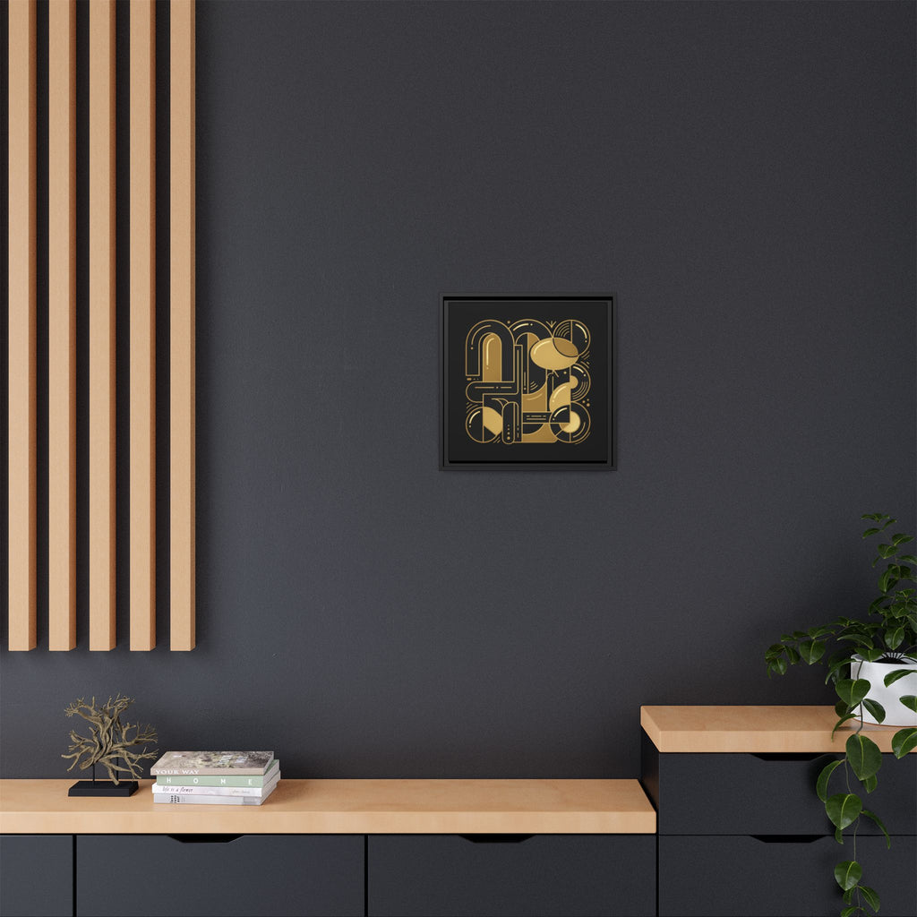 Gold Geometric Art Print — Framed Matte Canvas