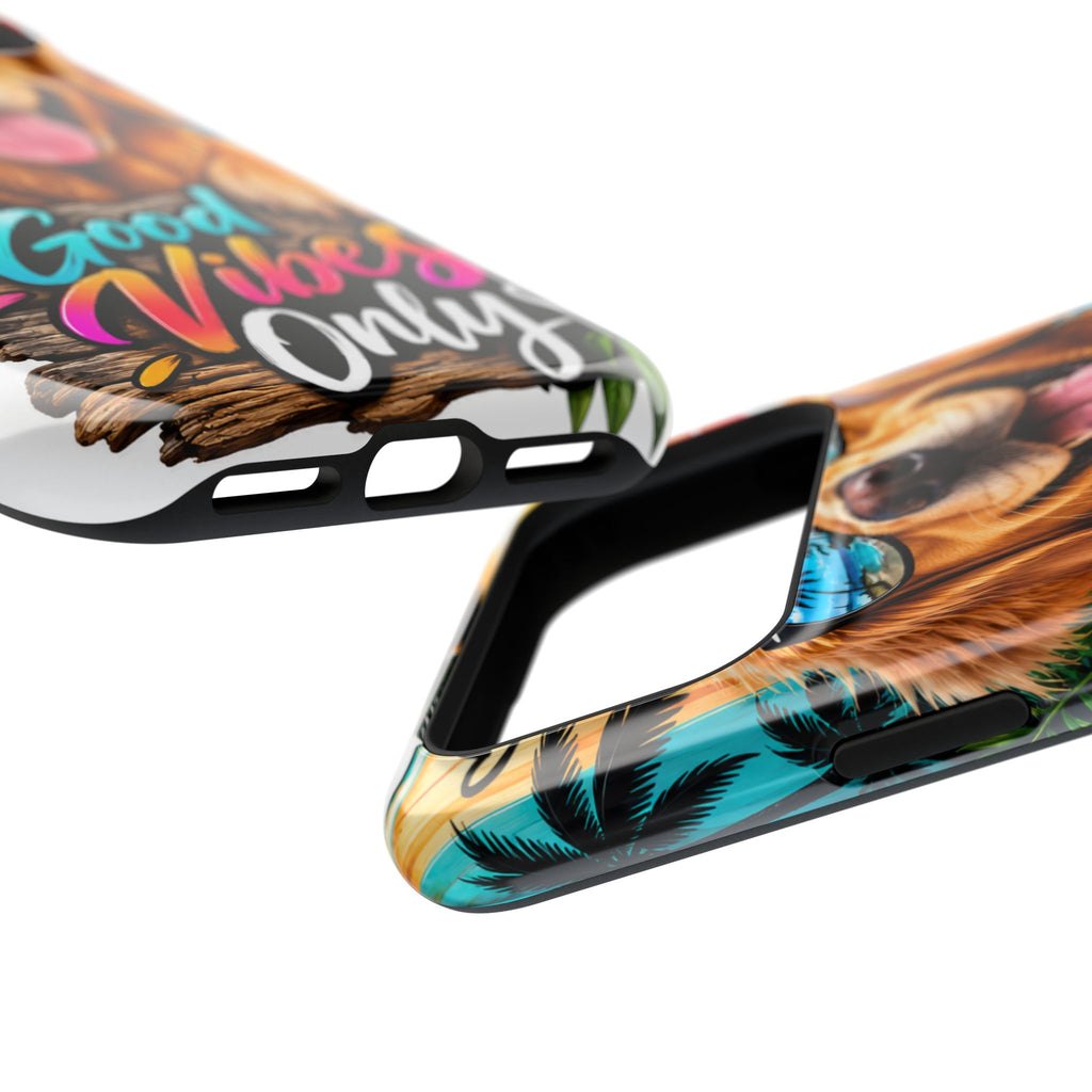 Phone Case — 'Good Vibes Only' Tropical Dog Impact-Resistant Case