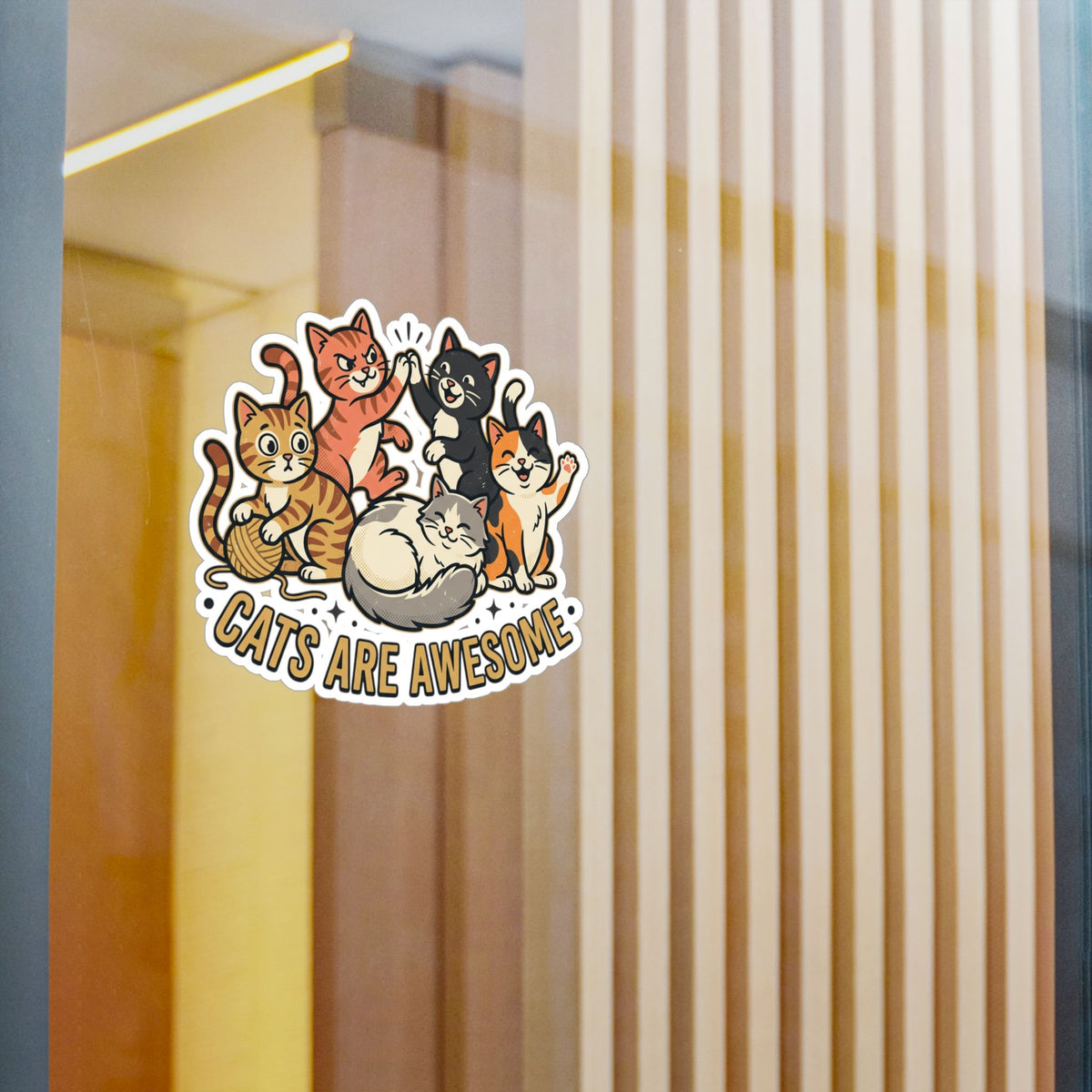 Cats Are Awesome Vinyl Sticker - Cat Decal
