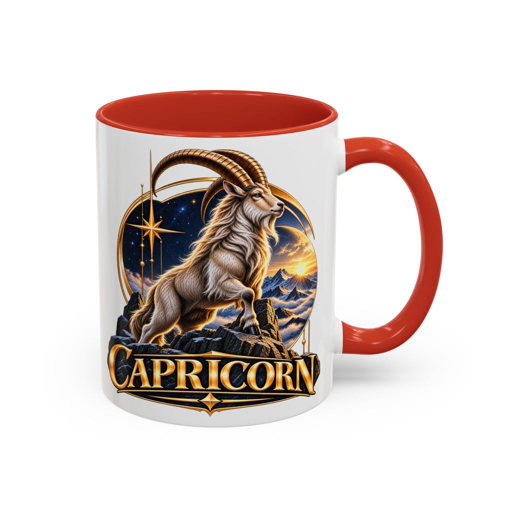 Capricorn Zodiac Coffee Mug — Astrological Goat Accent Mug (11/15oz)